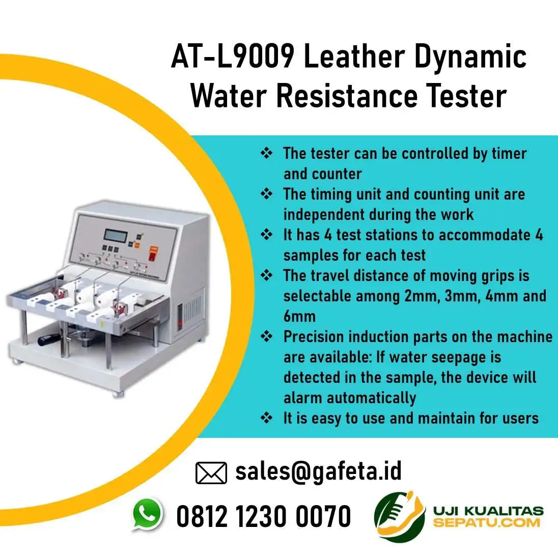 Bally Leather Dynamic Water Resistance Tester – Uji Ketahanan Air Material Kulit