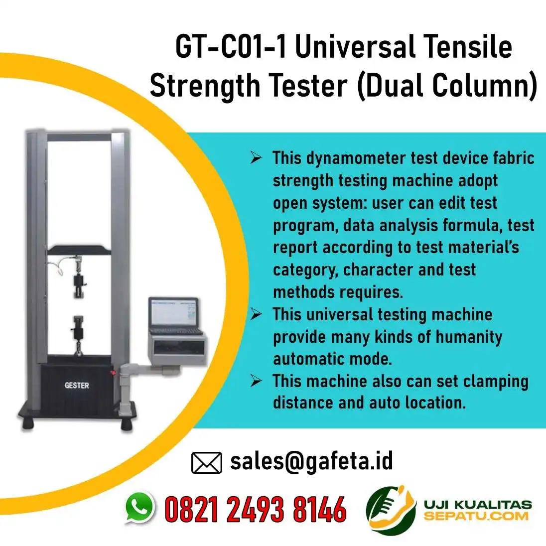 Universal Testing Machine GT-C01-1 | Satu Alat untuk Semua Uji Material