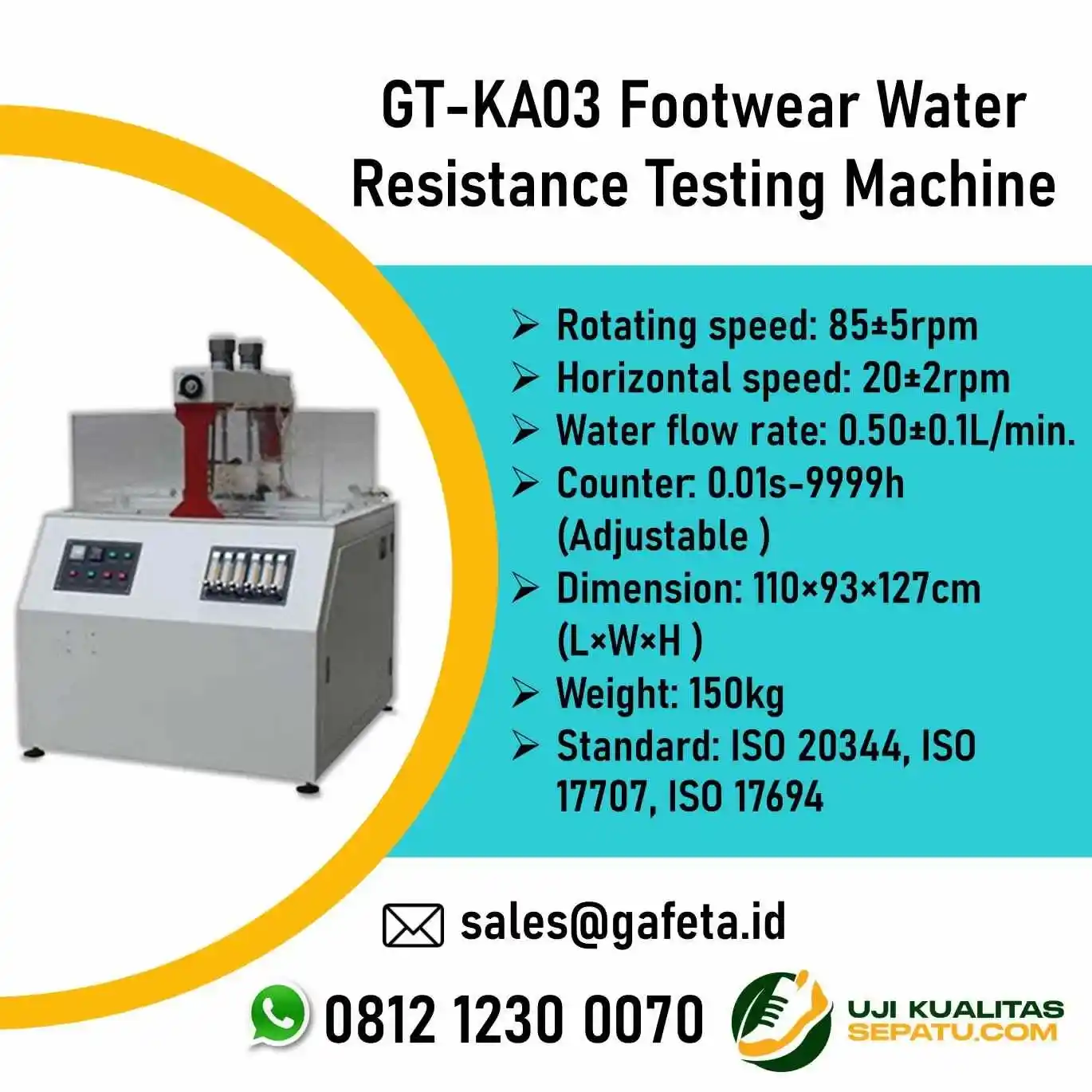 GT-KA03 Footwear Water Resistance Tester: Simulasi untuk Sepatu Anti Air
