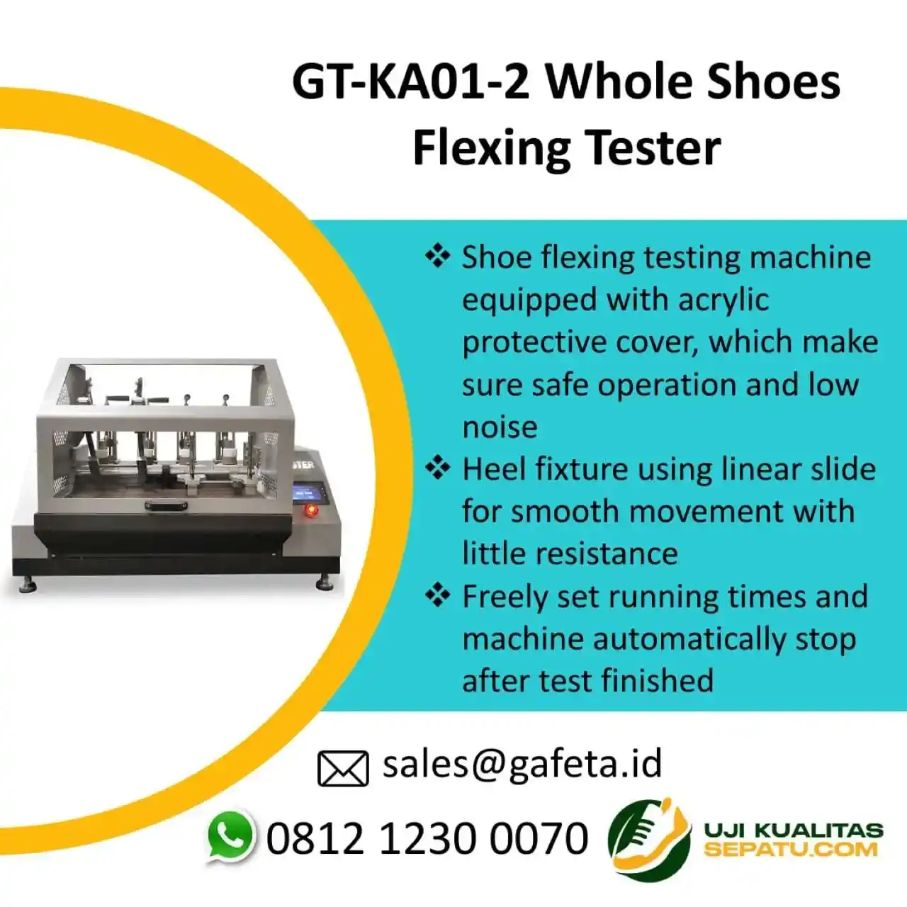 Jual GT-KA01-2 Whole Shoes Flexing Tester: QC Sepatu Hingga 4 Sampel