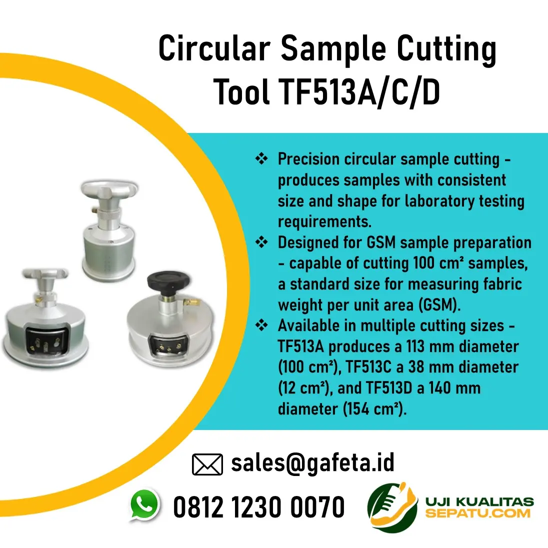 Jual Circular Sample Cutter TF513A/C/D Testex