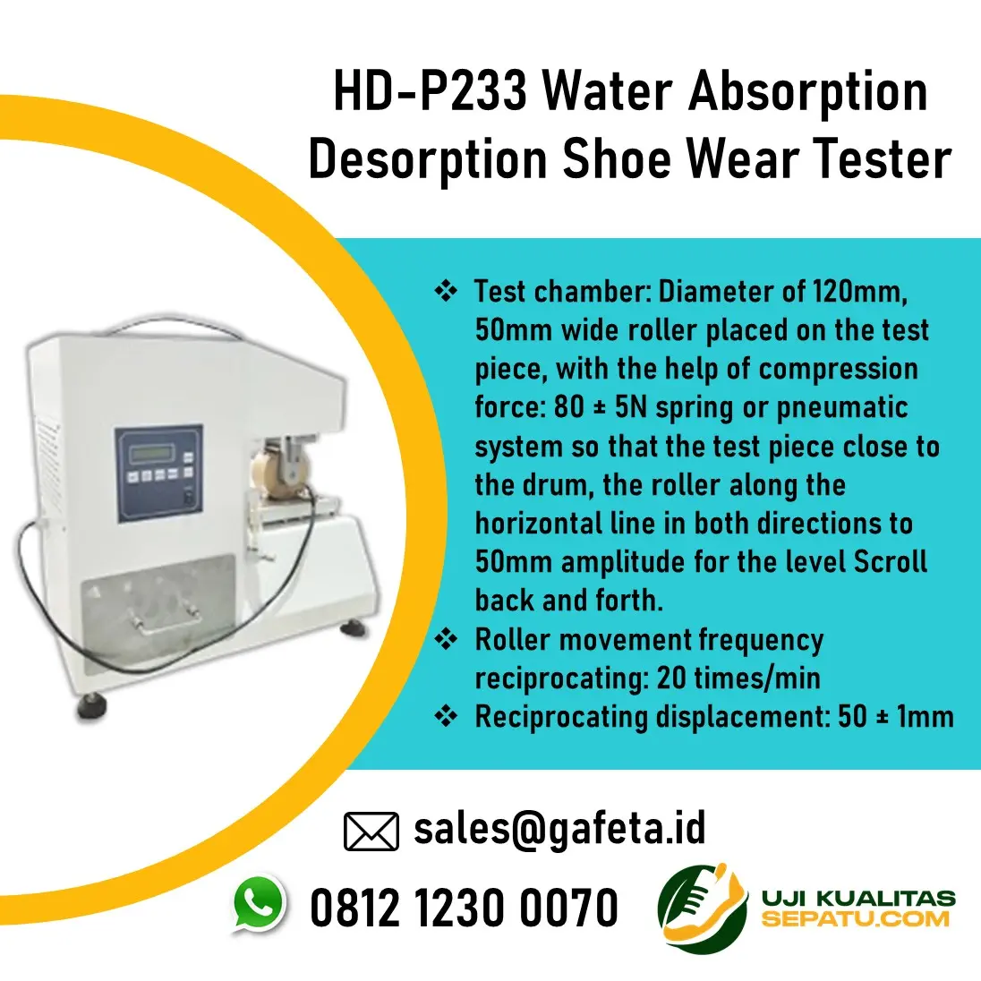 Jual Water Absorption Desorption Tester for Footwear HD-P233