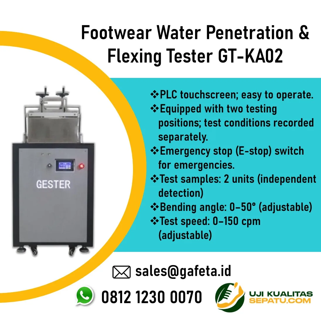 Jual Footwear Water Penetration & Flexing Tester GT-KA02-1